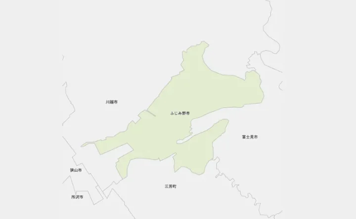 埼玉県ふじみ野市・富士見市・三芳町の地図
